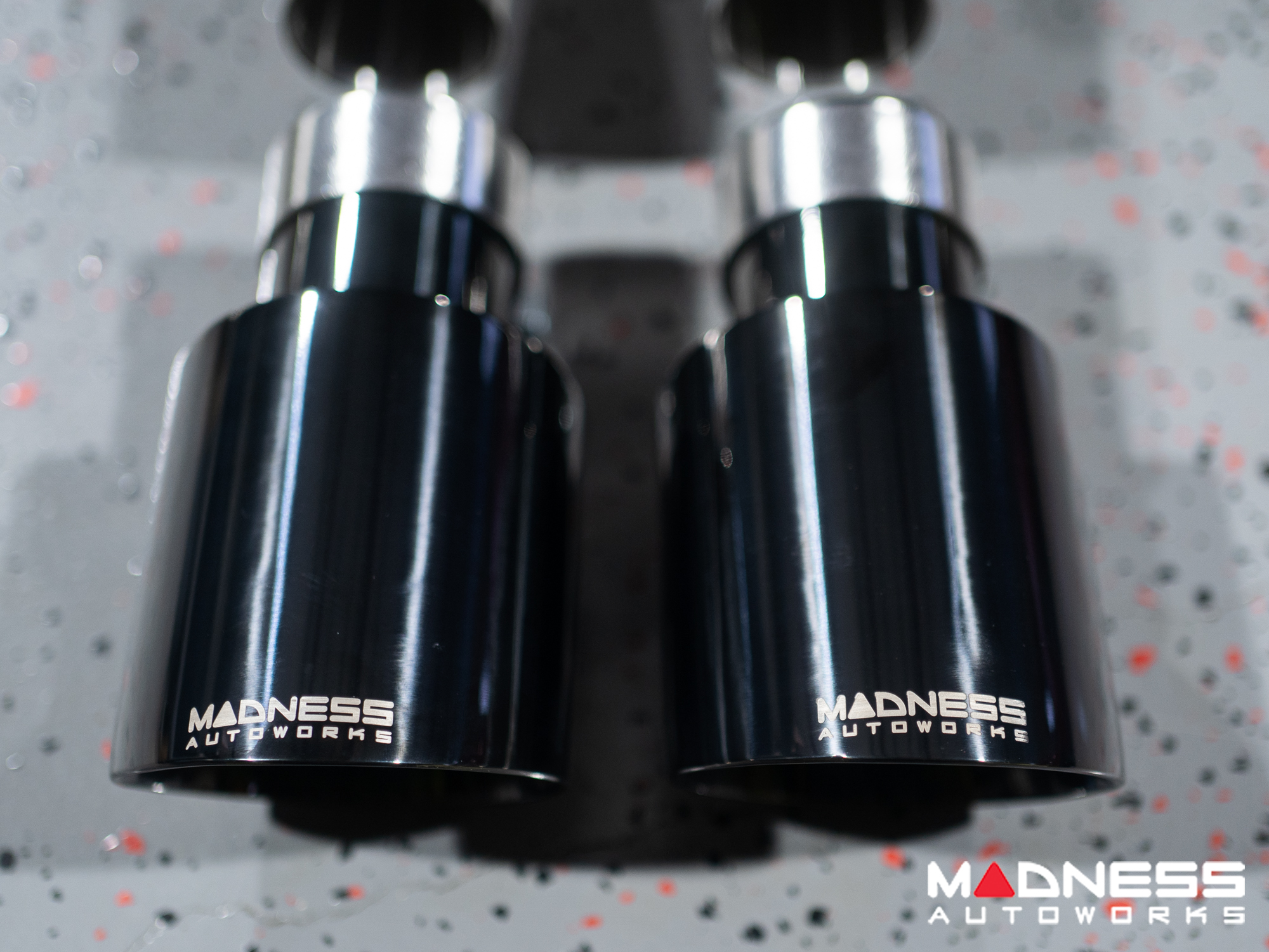 Jaguar F-TYPE Performance Exhaust System - MADNESS - 2.0L Turbo - Center Exit - Electronic Valve Design - Black Chrome Exhaust Tips